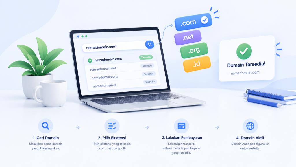 cara membeli domain dan hosting